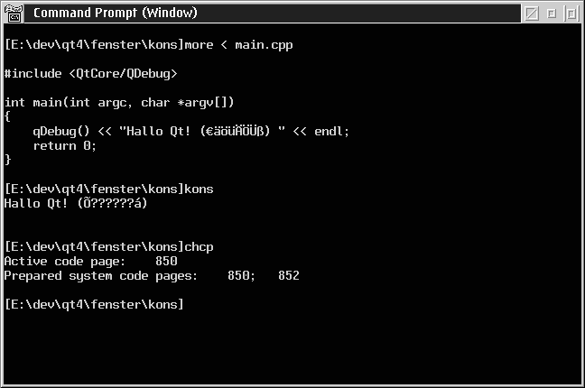 Qt4 in Action beim Erraten der Codepage