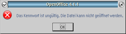 Fehlermneldung von OO4.1.1