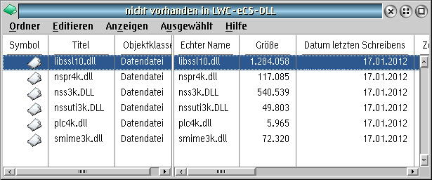 nicht im DLL-Verzeichnis